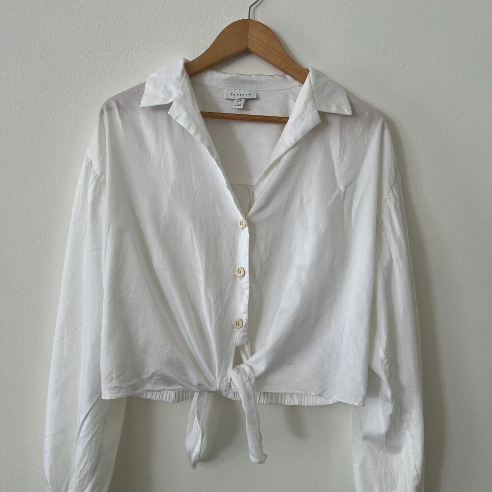 Topshop white blouse; US 8